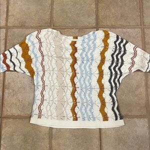 Garnet Hill Warm-Toned Knit Sweater XL